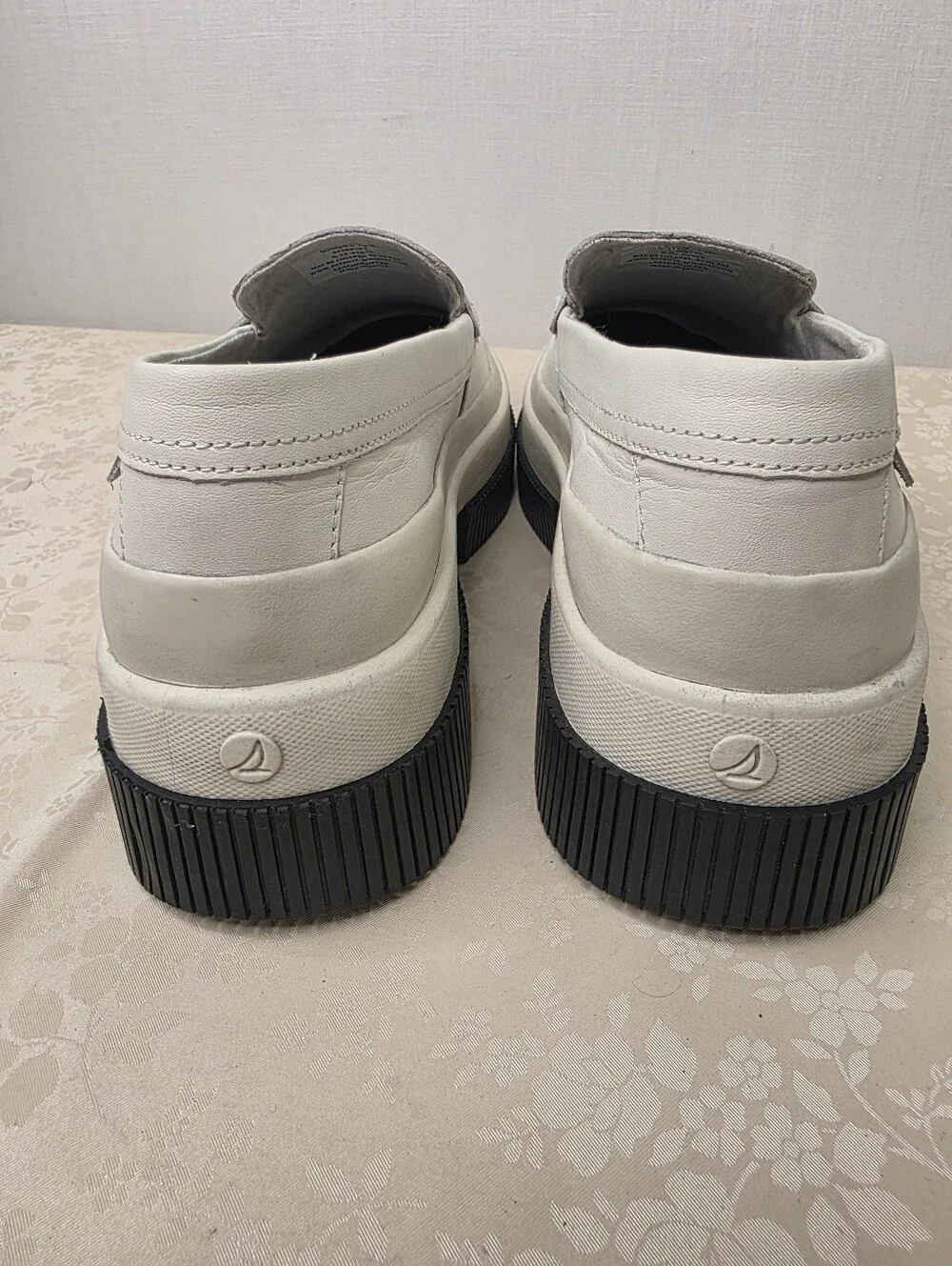 Sperry White Leather Chunky Platform Penny Loafers | Size 7.5 M